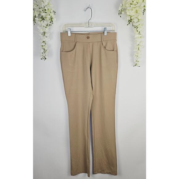 New Willit Women’s Pull-On Bootcut Leg Pants Beige Tan Stretch Office Career Med - Picture 5 of 14